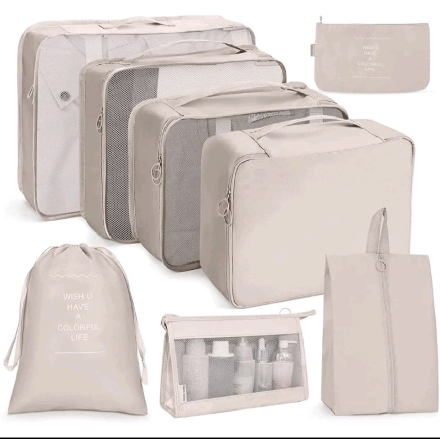 8-Piece Travel Packing Cube Set – Lightweight, Organized & TSA-Friendly